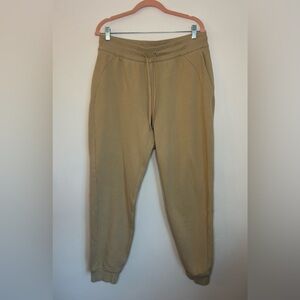 Lululemon Scuba HR High-Rise Joggers in Trench, Tan Fleece Sweatpants, Size 12